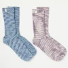 FatFace 2 Pack Space Dye Boot Socks Multi New