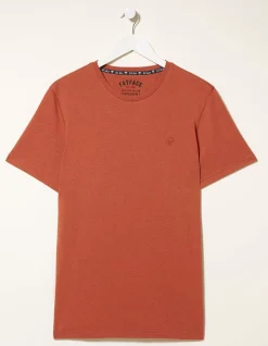 FatFace 3 Pack Stripe T-Shirt Rust Red New