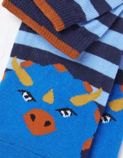 FatFace 1 Pack Triceratops Socks Cobalt Blue Hot