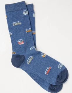 FatFace 1 Pack Vw Camper Socks Navy Outlet