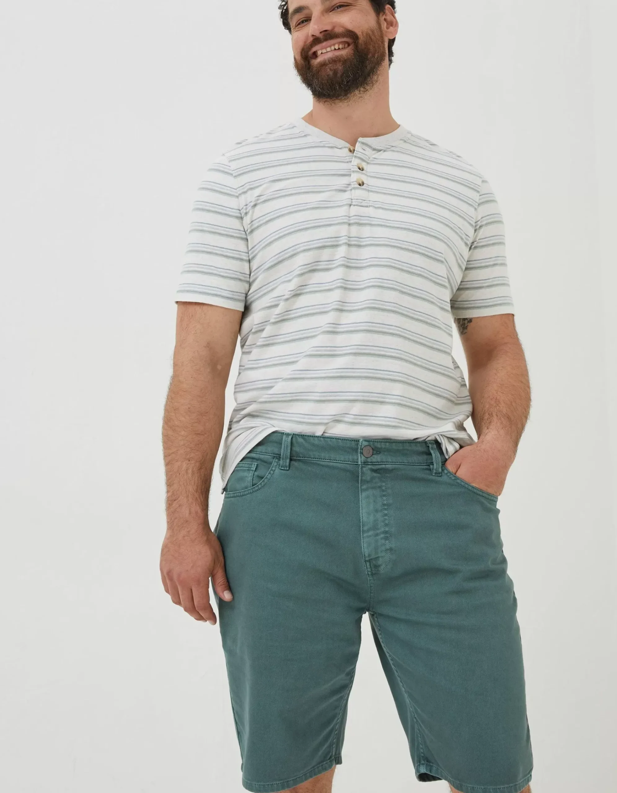 FatFace 5 Pocket Shorts Dusky Green Outlet