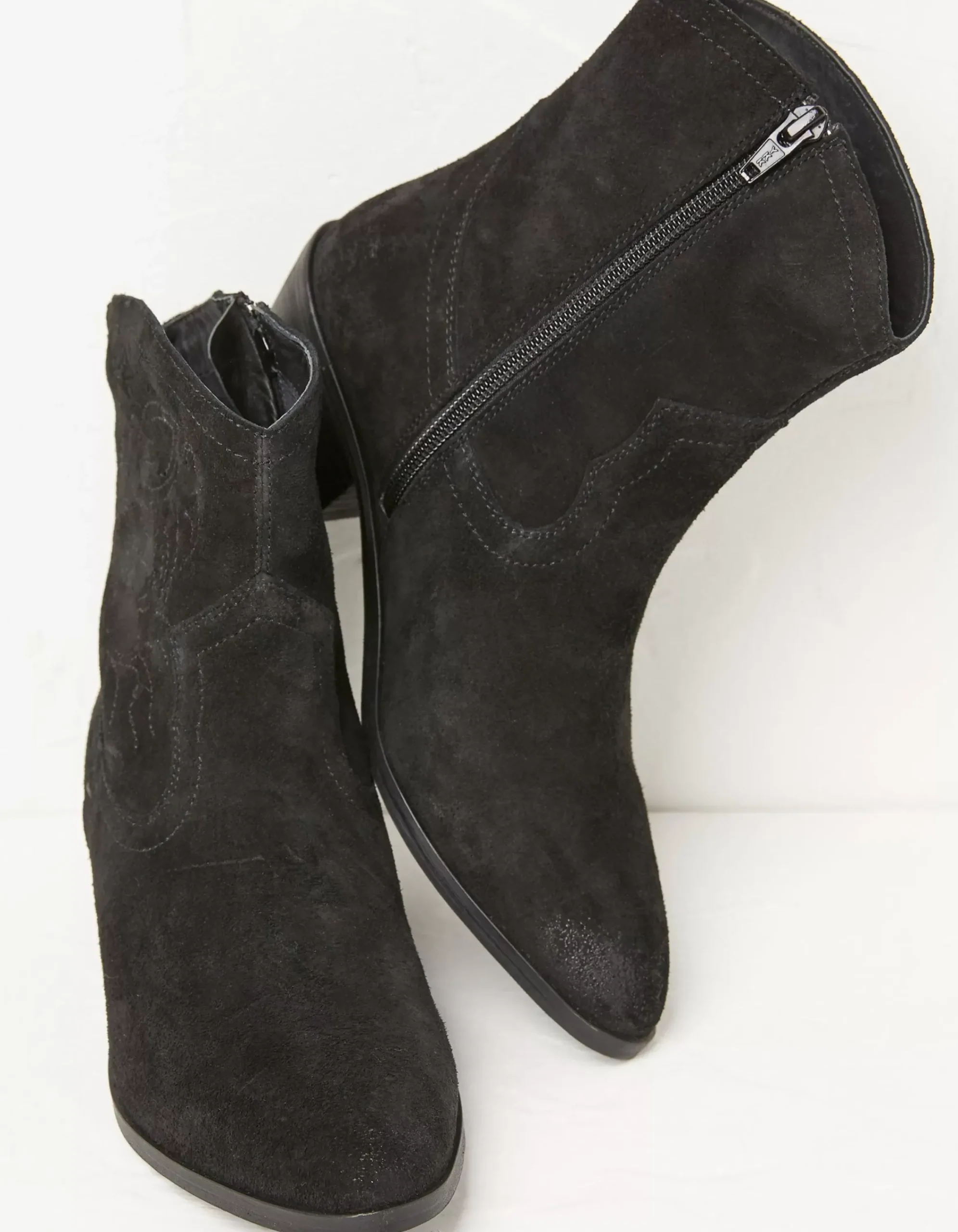 FatFace Abilene Western Embroidered Ankle Boot Black Discount