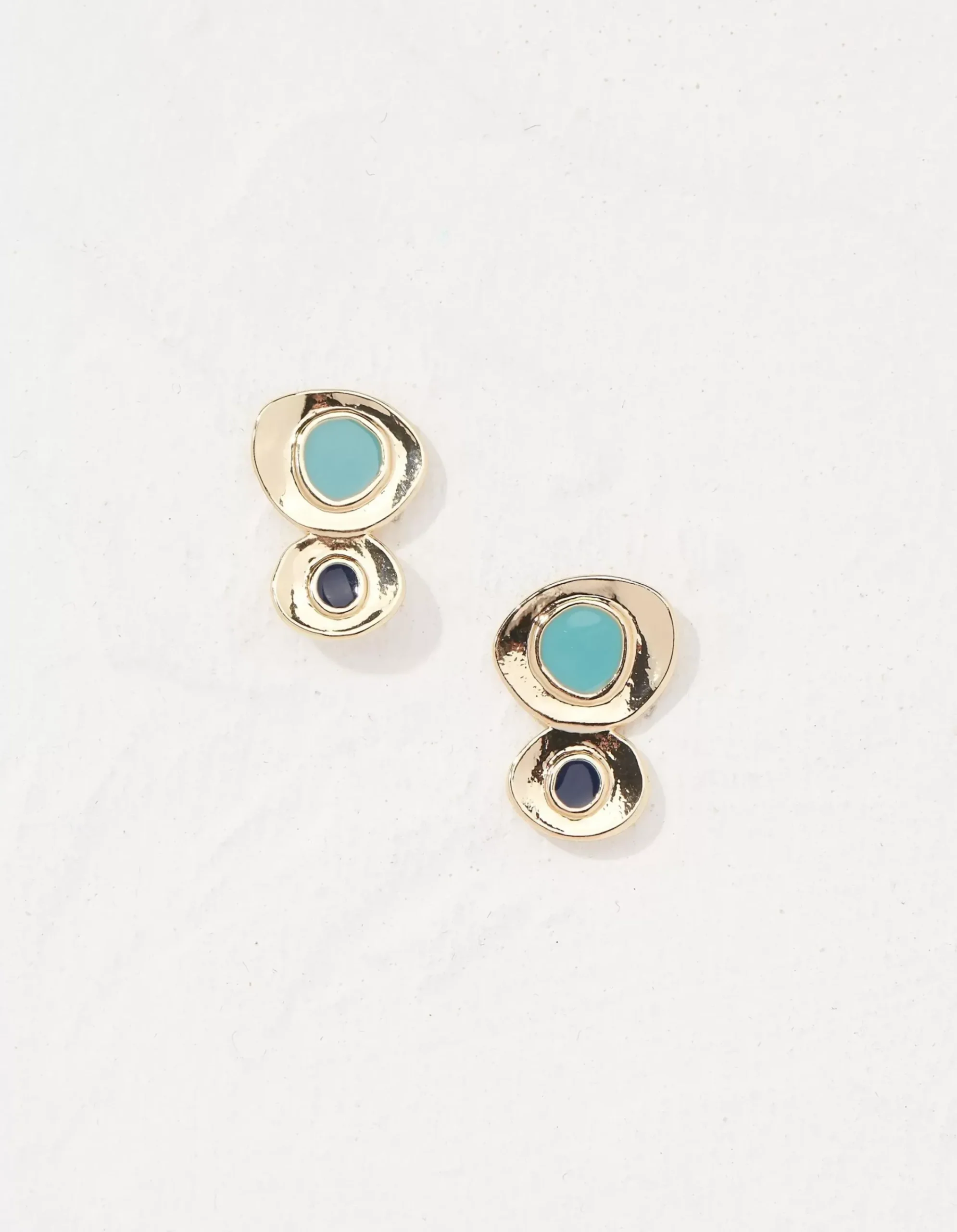 FatFace Abstract Enamel Earrings Gold Online