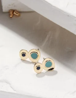FatFace Abstract Enamel Earrings Gold Online