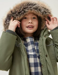 FatFace Addison Waterproof Parka Khaki Outlet