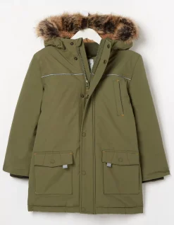 FatFace Addison Waterproof Parka Khaki Outlet