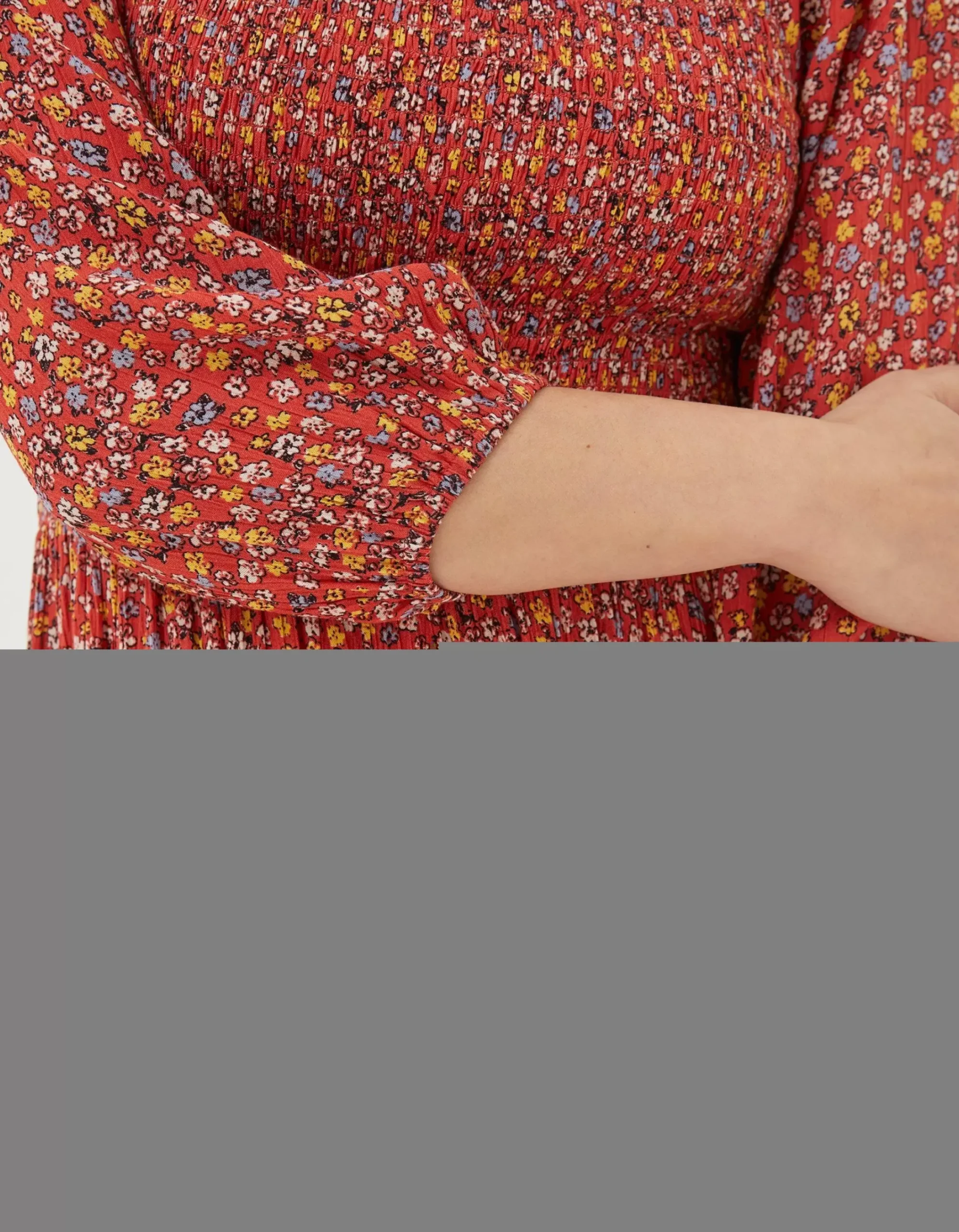 FatFace Adele Gradient Floral Midi Dress Vintage Red Best
