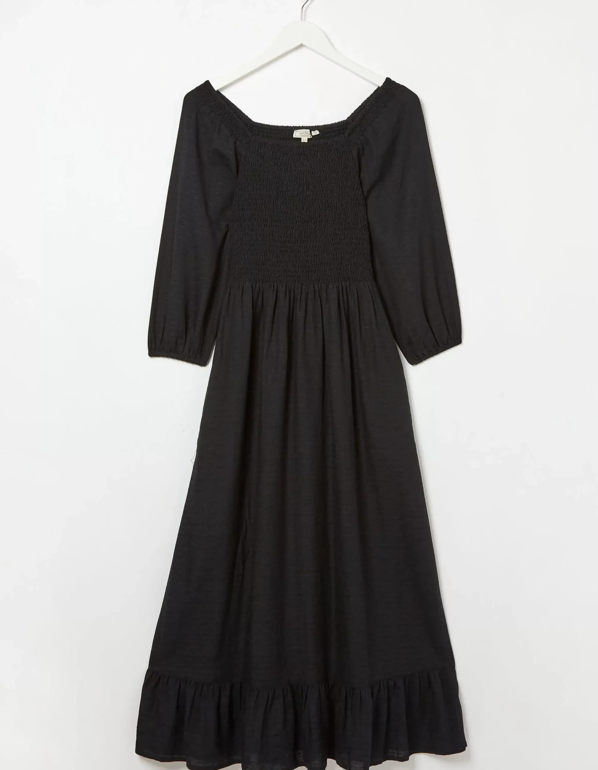 FatFace Adele Shirred Midi Dress Black Outlet