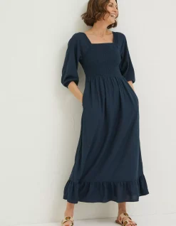 FatFace Adele Shirred Midi Dress New