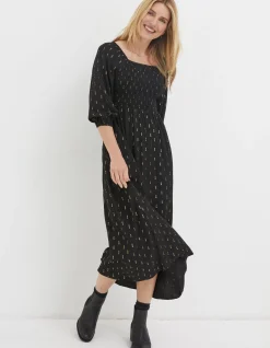 FatFace Adele Sparkle Midi Dress Black Discount