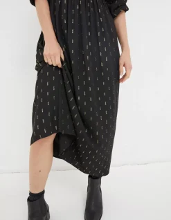 FatFace Adele Sparkle Midi Dress Black Discount