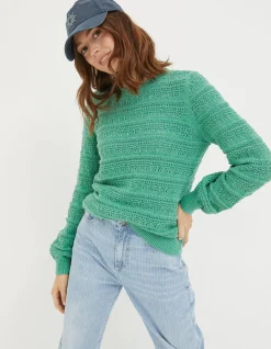 FatFace Adrinenna Crew Neck Jumper Bright Green Best