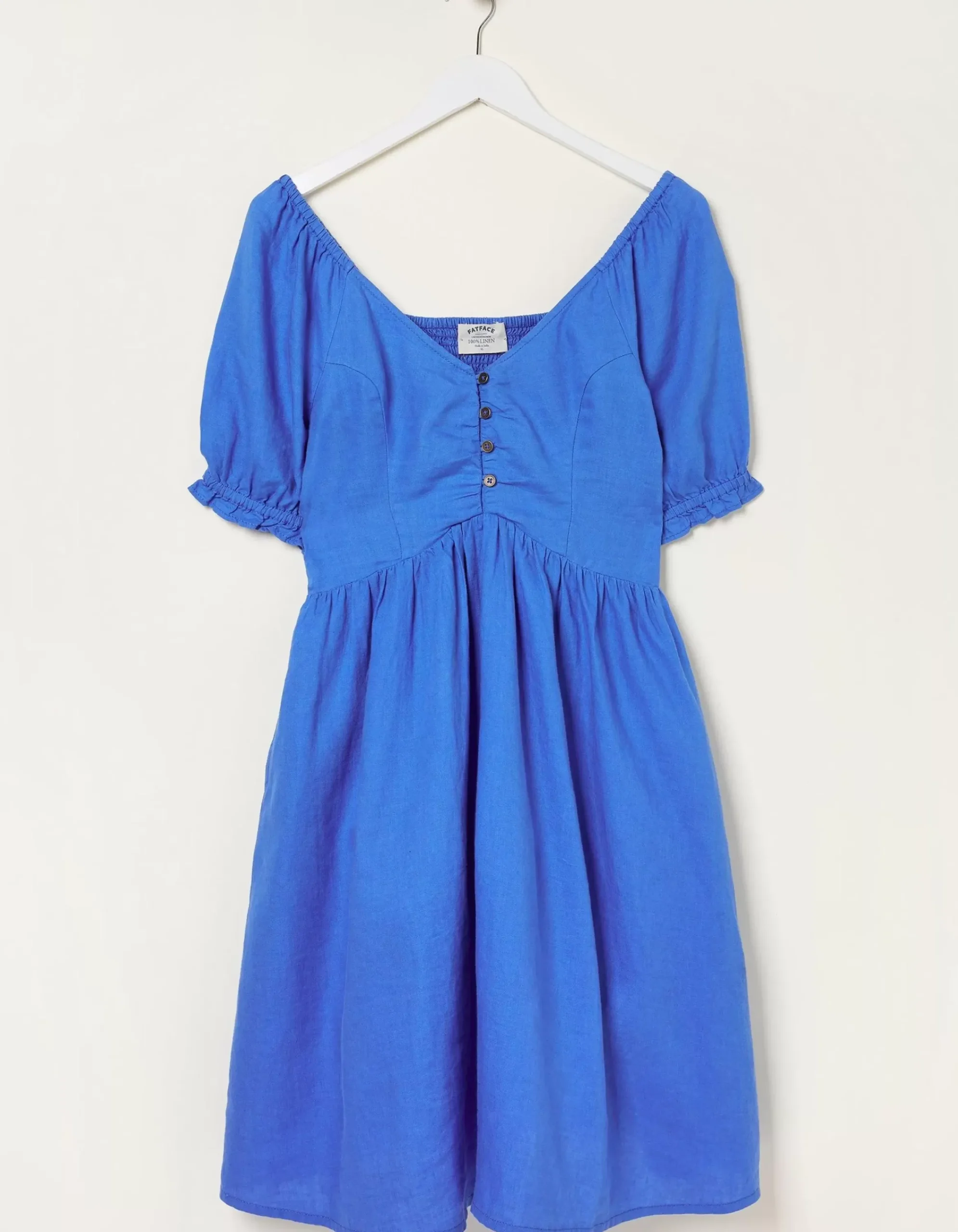 FatFace Aideen Linen Dress Cobalt Blue Best