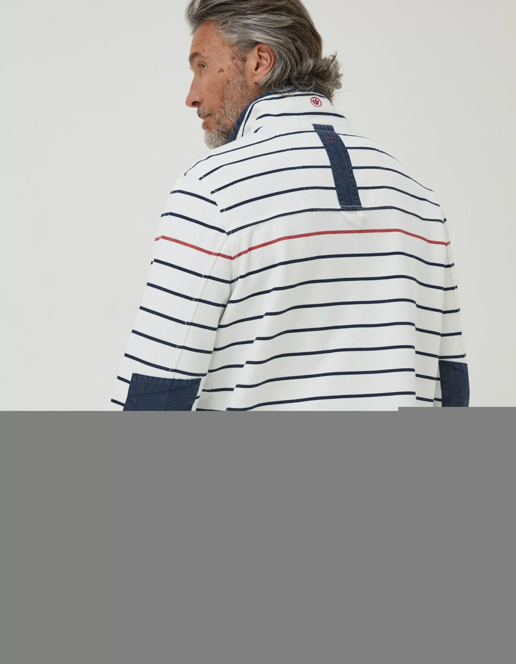 FatFace Airlie Breton Pop Stripe Sweatshirt Natural White