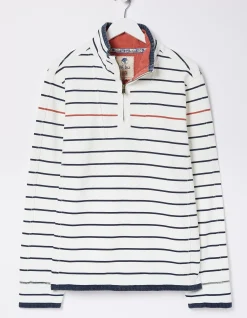 FatFace Airlie Breton Pop Stripe Sweatshirt Natural White