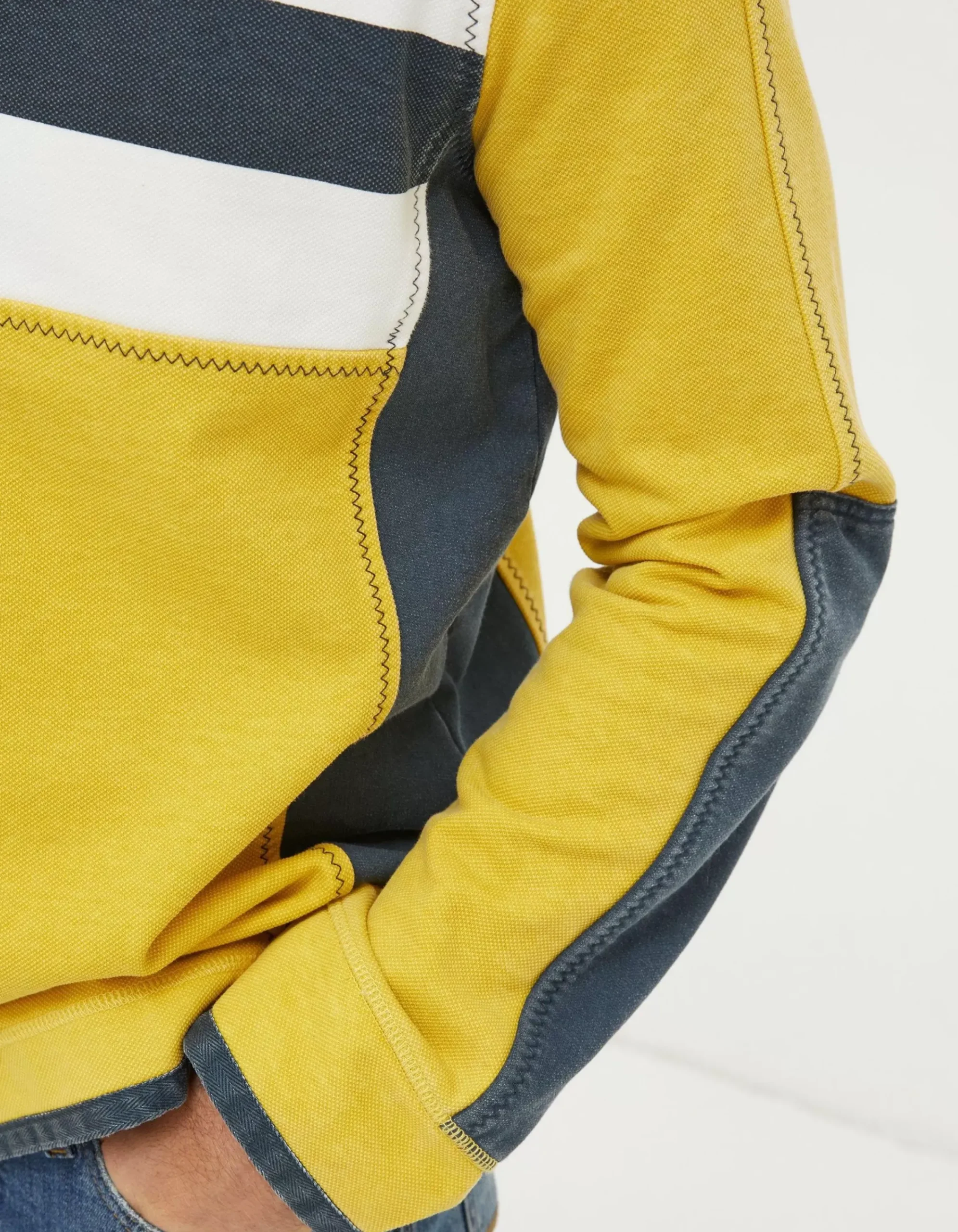 FatFace Airlie Chest Stripe Sweatshirt Yellow Online