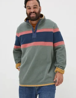 FatFace Airlie Chest Stripe Sweatshirt Green Haze