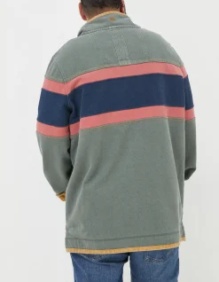 FatFace Airlie Chest Stripe Sweatshirt Green Haze
