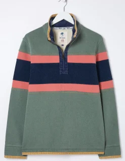 FatFace Airlie Chest Stripe Sweatshirt Green Haze