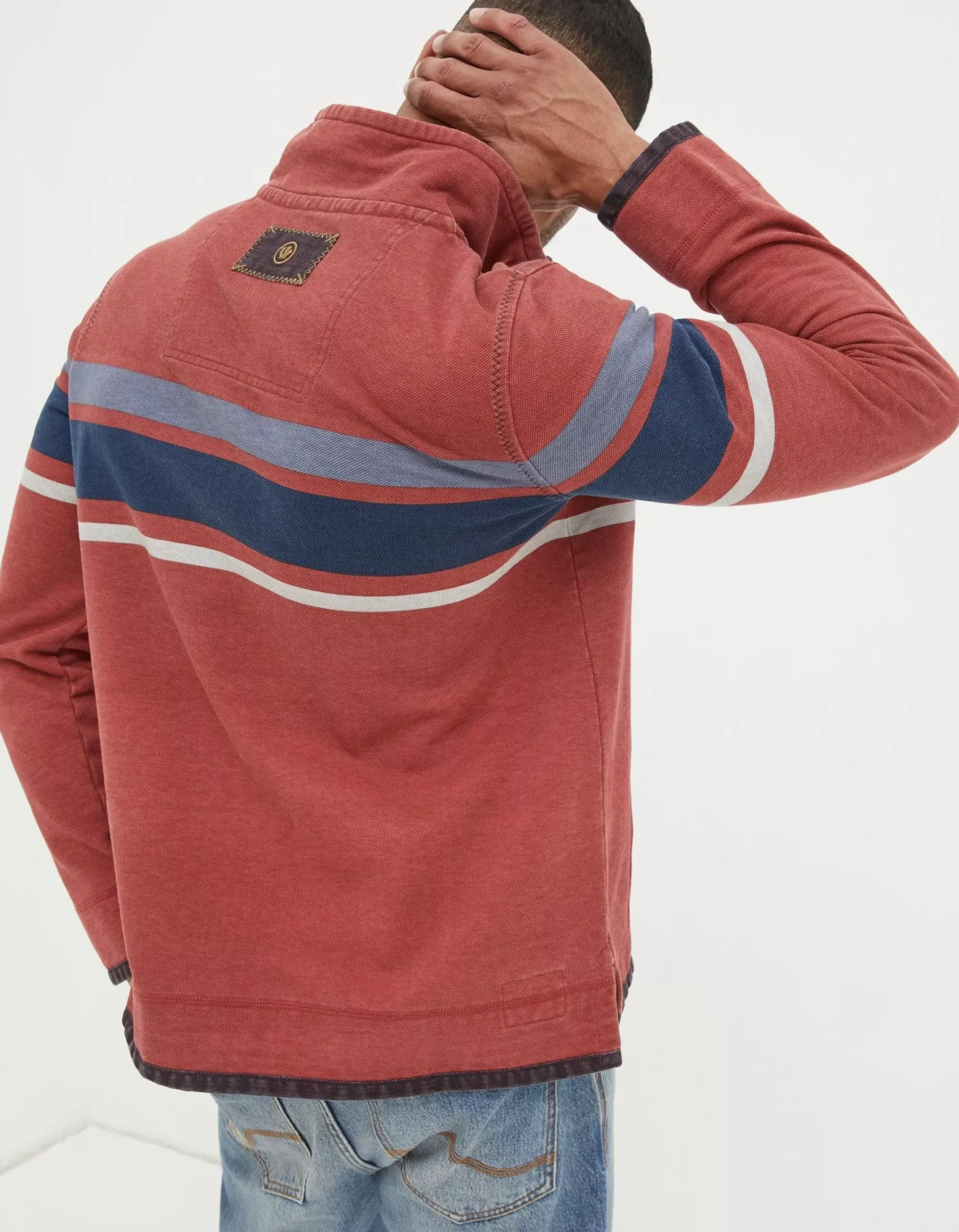FatFace Airlie Chest Stripe Sweatshirt Red
