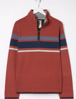 FatFace Airlie Chest Stripe Sweatshirt Red