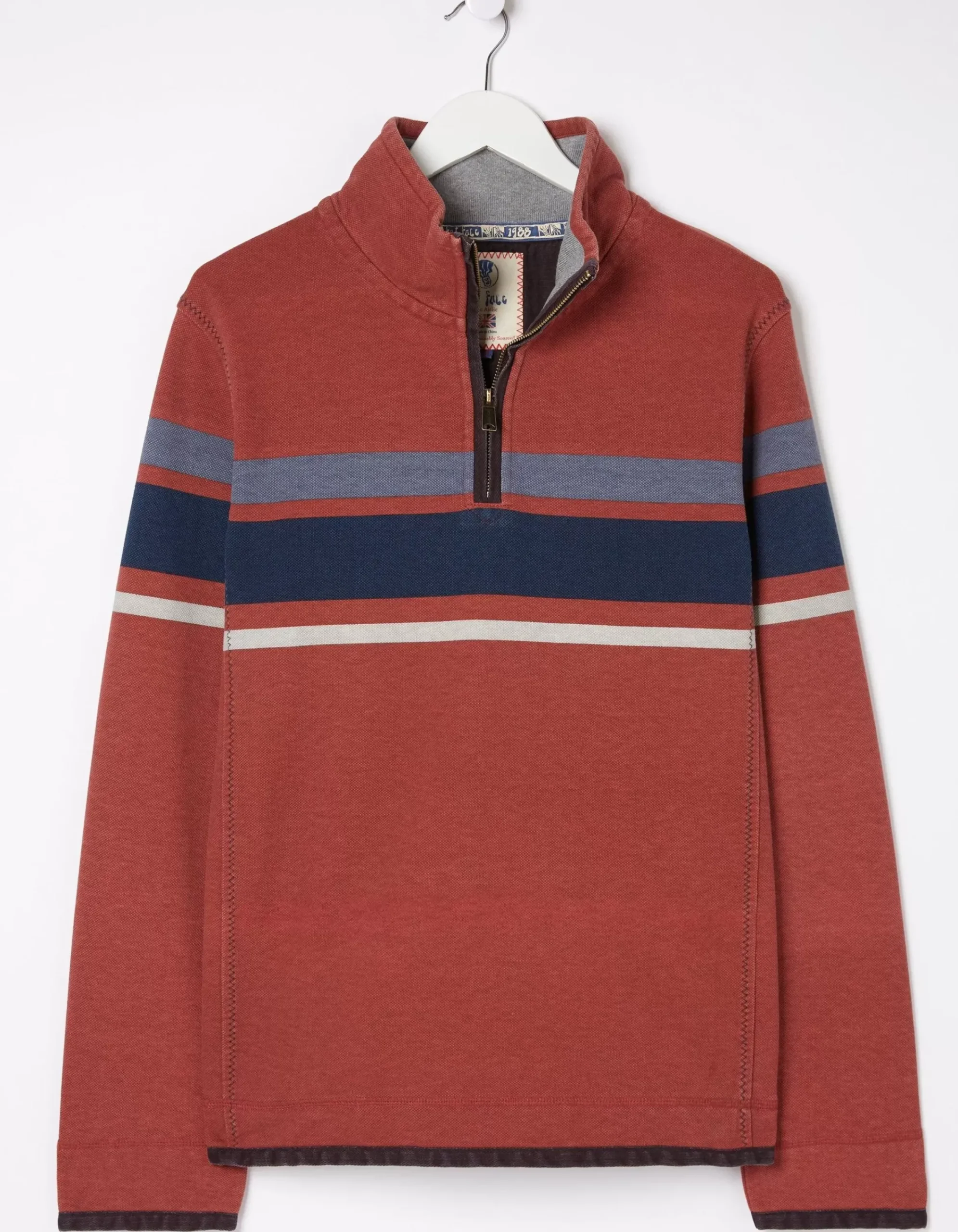 FatFace Airlie Chest Stripe Sweatshirt Red
