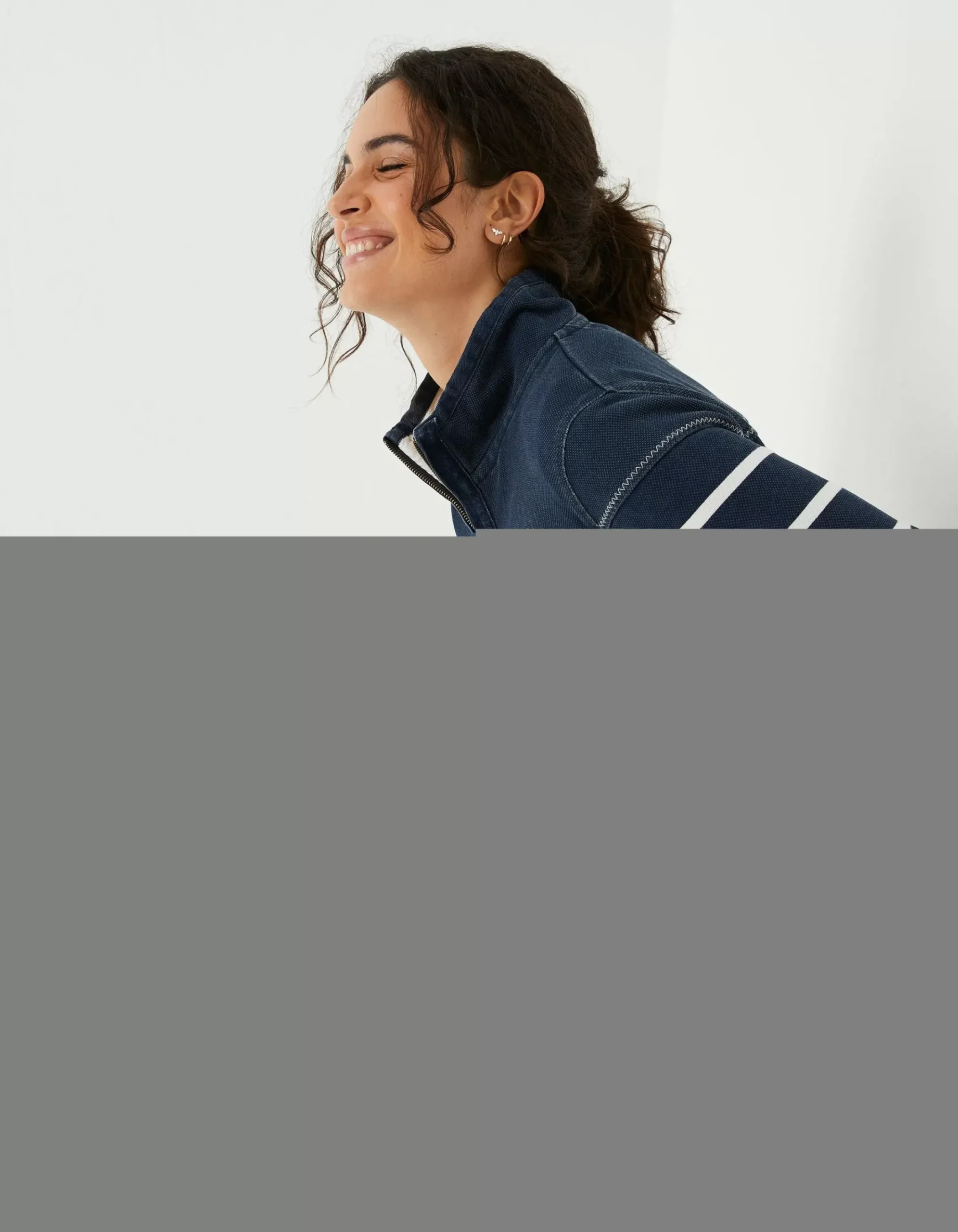 FatFace Airlie Classic Breton Sweatshirt Navy Clearance