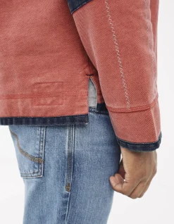 FatFace Airlie Colour Block Sweatshirt Blushed Red