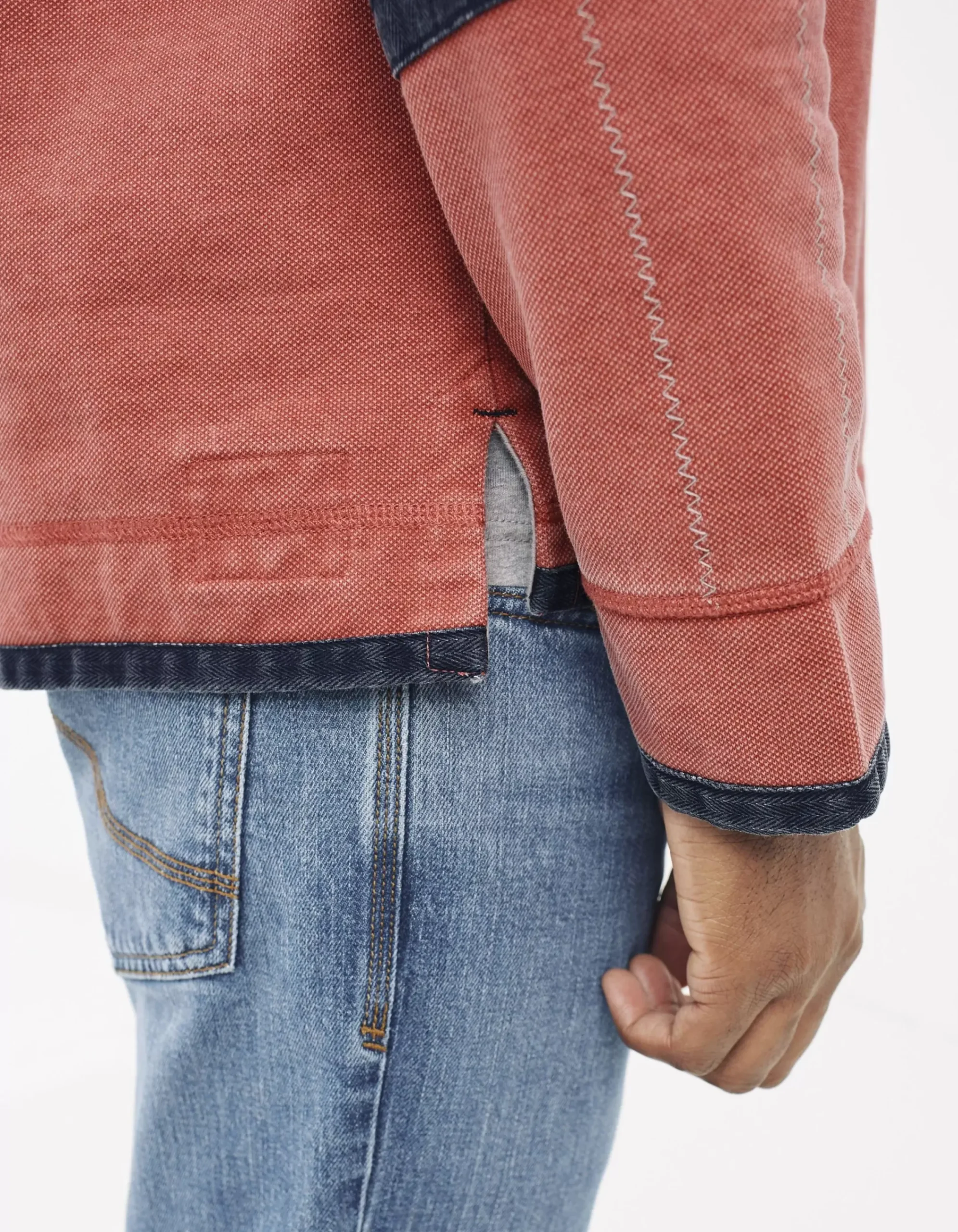 FatFace Airlie Colour Block Sweatshirt Blushed Red