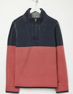 FatFace Airlie Colour Block Sweatshirt Blushed Red