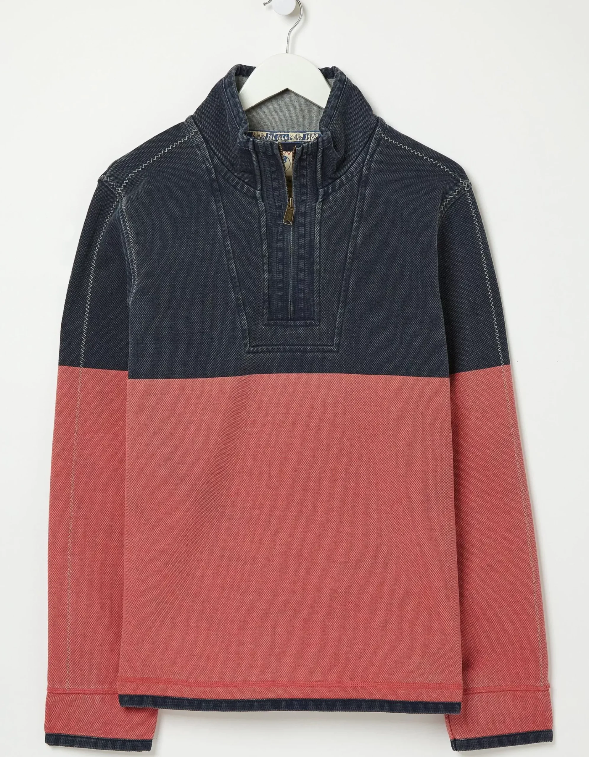 FatFace Airlie Colour Block Sweatshirt Blushed Red