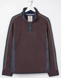 FatFace Airlie Colour Block Sweatshirt Plum Hot