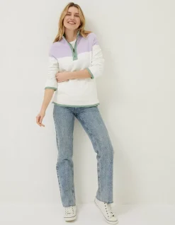 FatFace Airlie Colour Block Sweat Purple Online