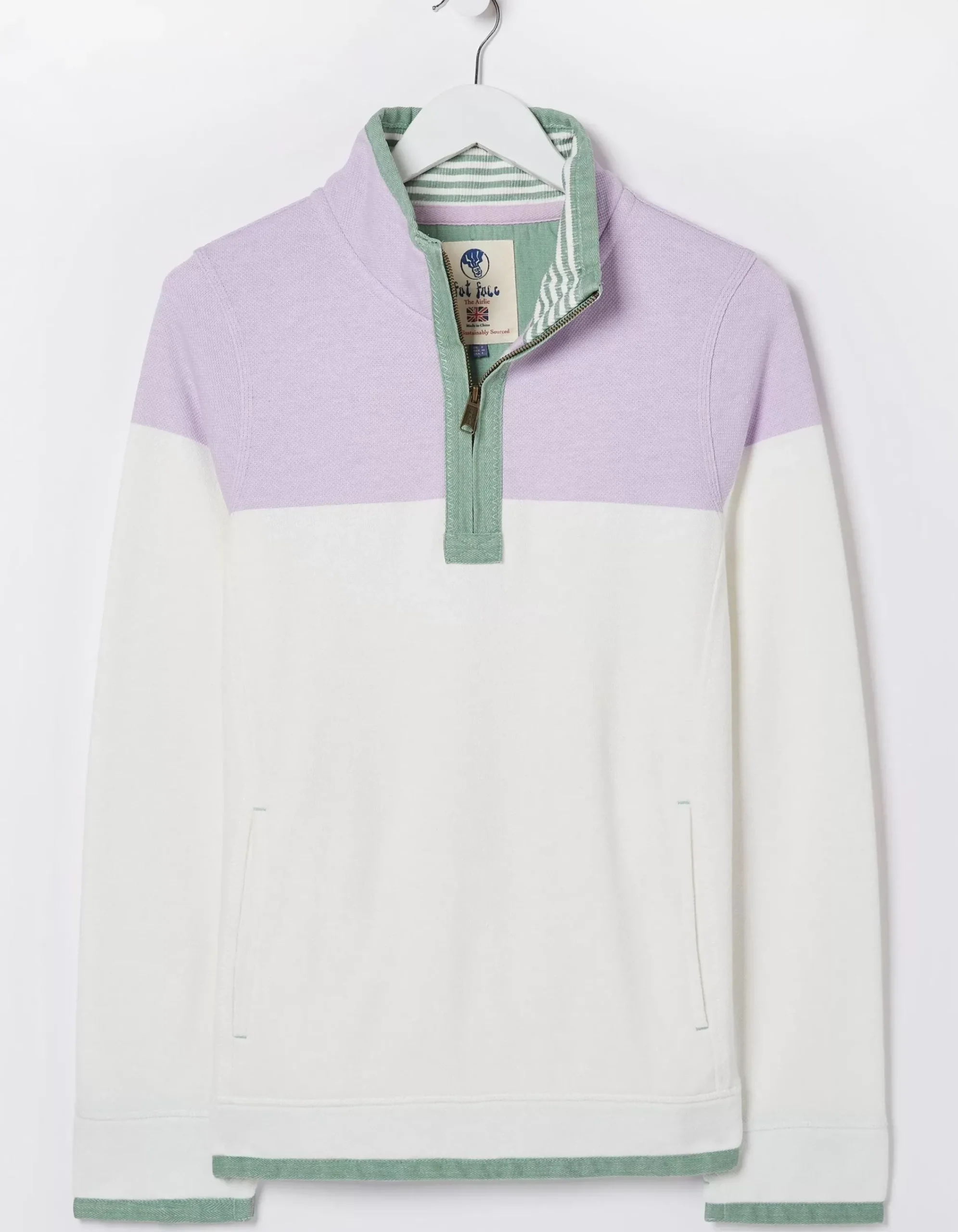 FatFace Airlie Colour Block Sweat Purple Online