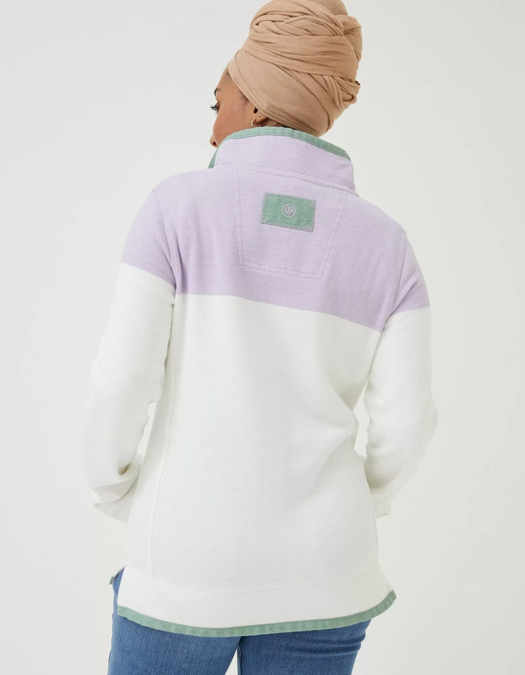 FatFace Airlie Colour Block Sweat Purple Online