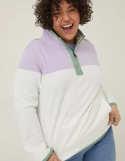 FatFace Airlie Colour Block Sweat Purple Online