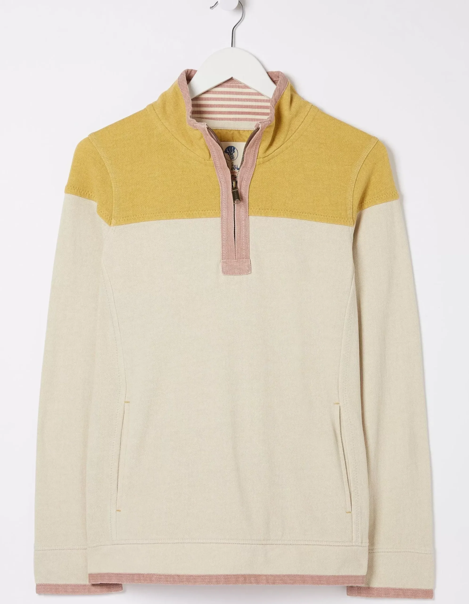 FatFace Airlie Colour Block Sweatshirt Yellow Hot