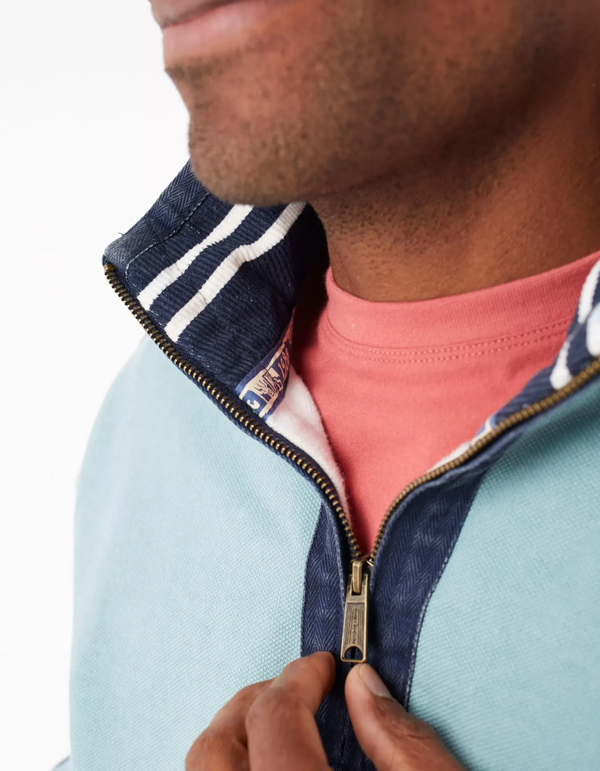 FatFace Airlie Cuff Stripe Pocket Sweat Aqua Green Online