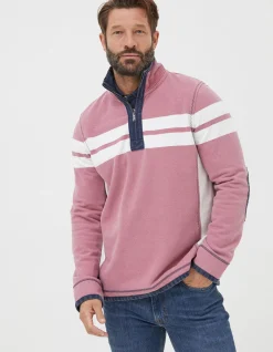 FatFace Airlie Multi Chest Stripe Sweatshirt Light Pink Best