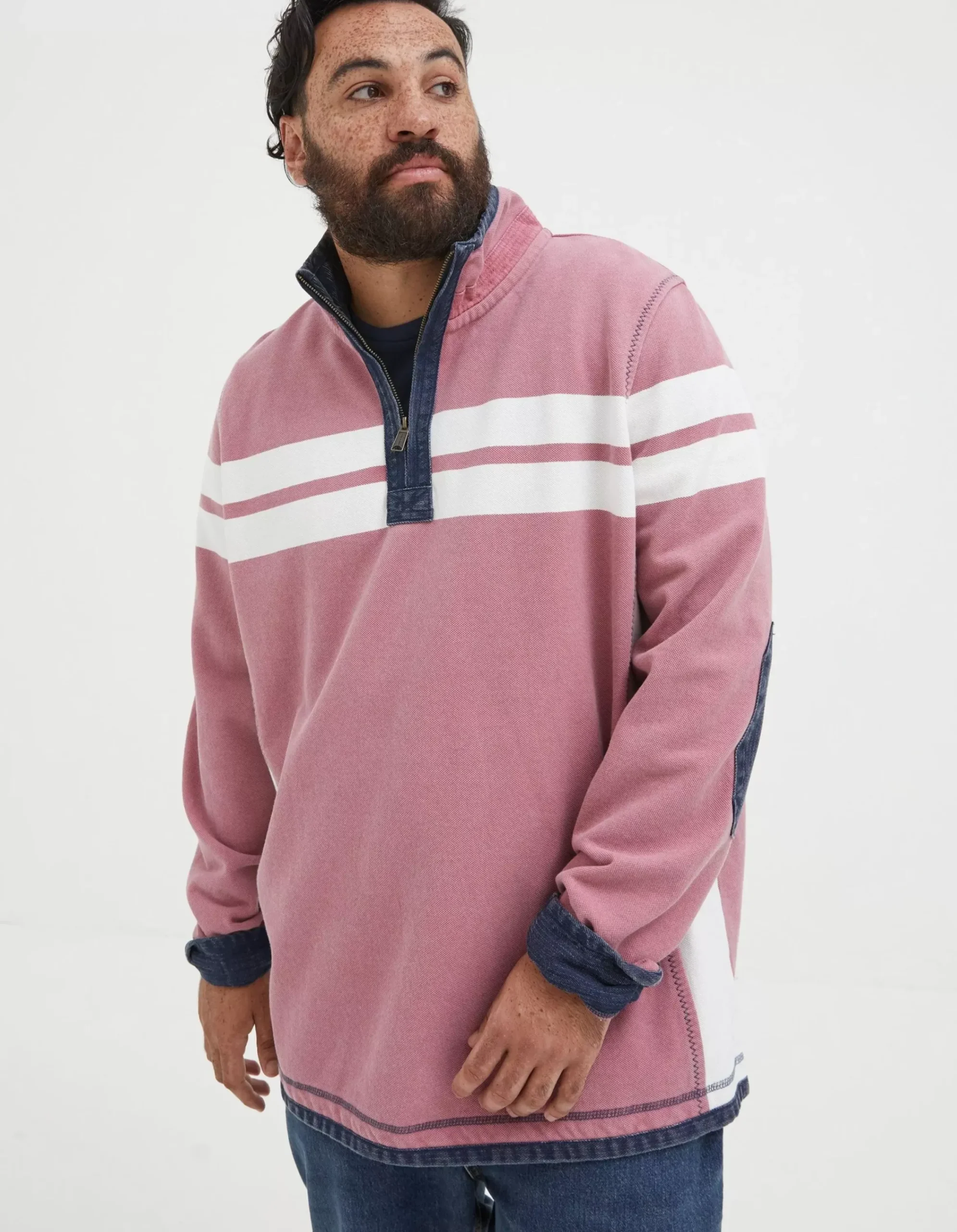 FatFace Airlie Multi Chest Stripe Sweatshirt Light Pink Best