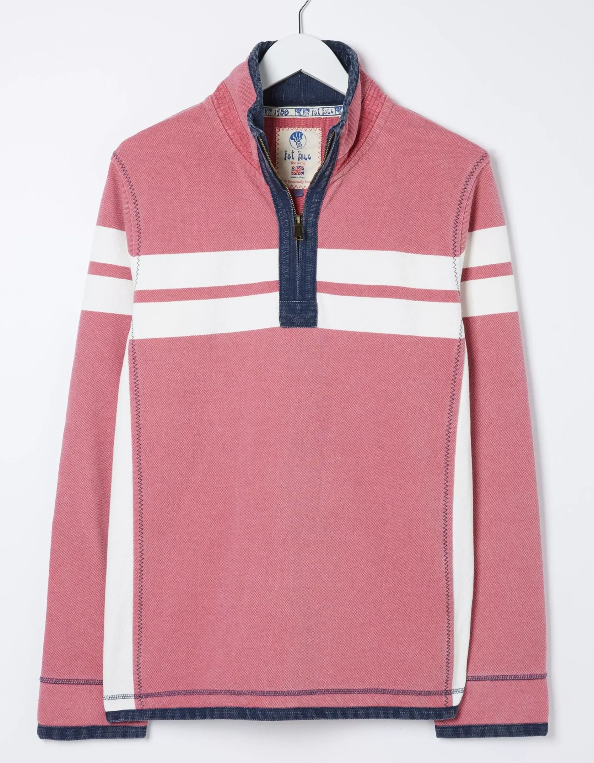FatFace Airlie Multi Chest Stripe Sweatshirt Light Pink Best