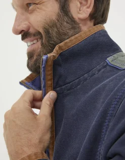 FatFace Airlie Panel Contrast Sweatshirt Navy Clearance
