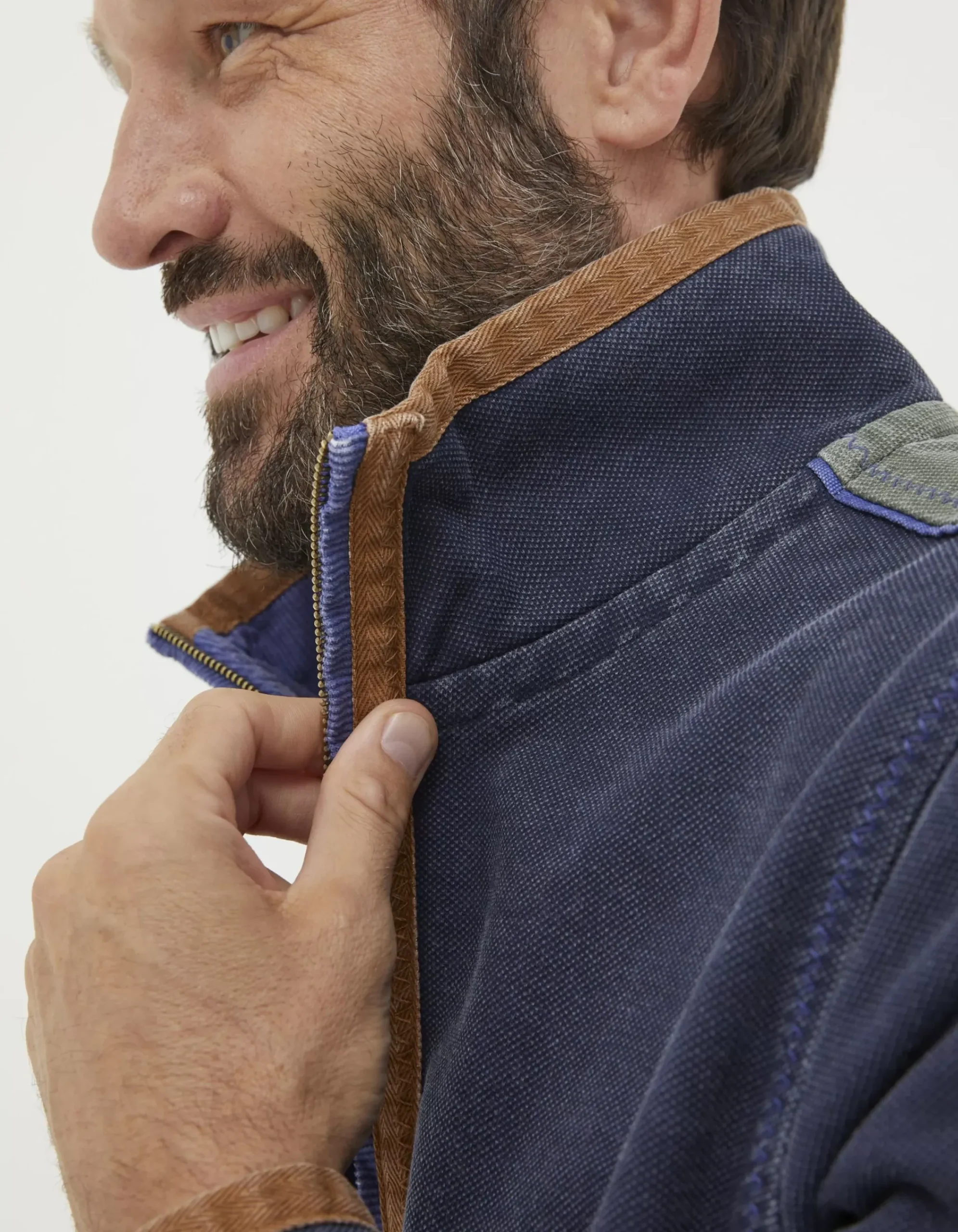 FatFace Airlie Panel Contrast Sweatshirt Navy Clearance
