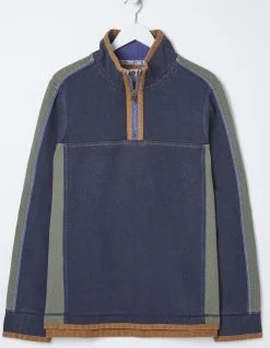 FatFace Airlie Panel Contrast Sweatshirt Navy Clearance