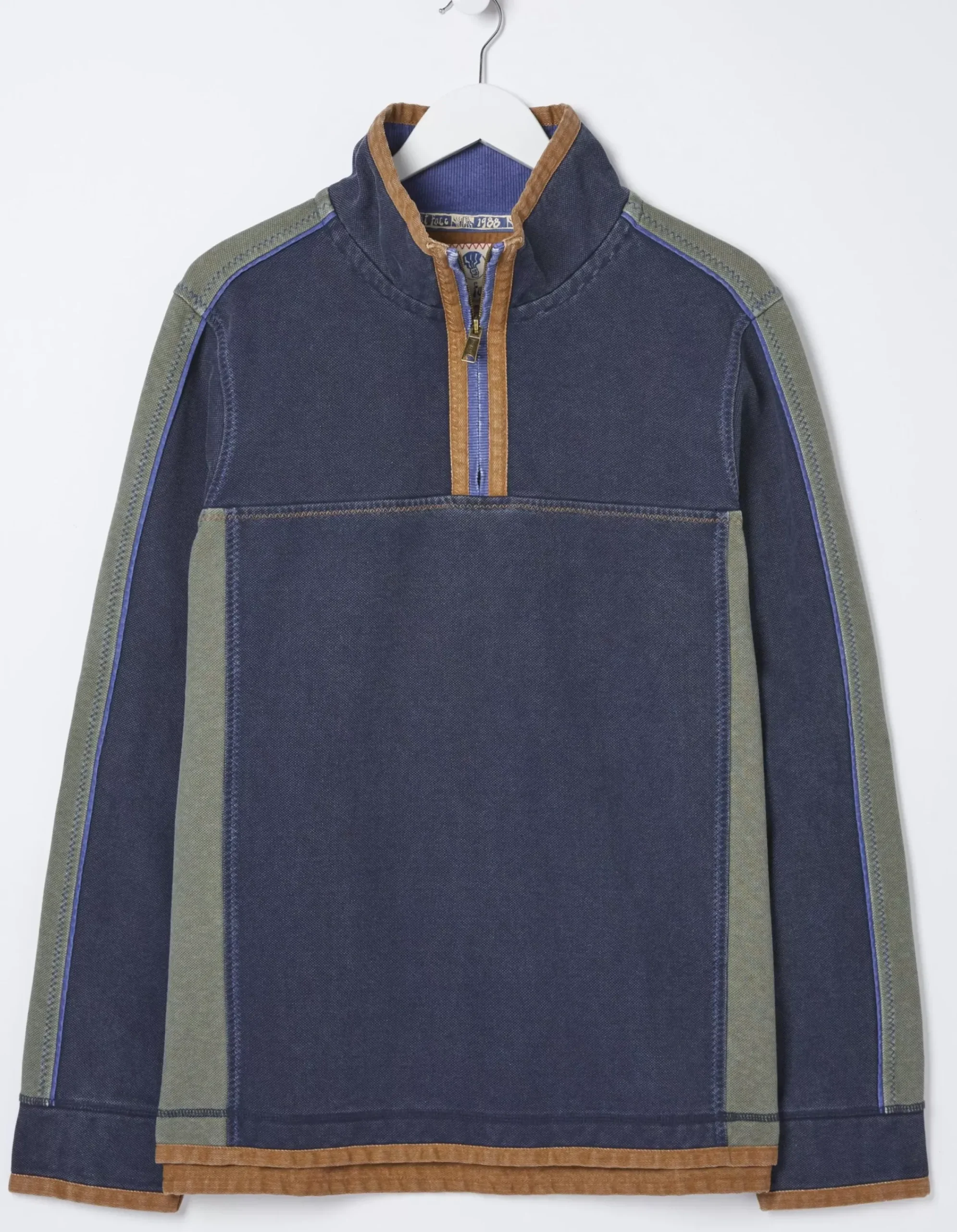FatFace Airlie Panel Contrast Sweatshirt Navy Clearance