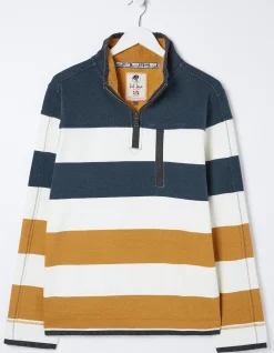 FatFace Airlie Rugby Stripe Sweatshirt Yellow Hot