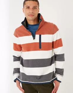 FatFace Airlie Rugby Stripe Sweat Orange Online
