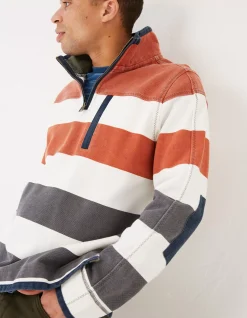 FatFace Airlie Rugby Stripe Sweat Orange Online