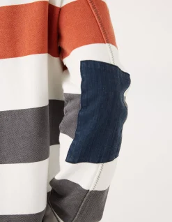 FatFace Airlie Rugby Stripe Sweat Orange Online