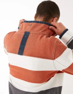 FatFace Airlie Rugby Stripe Sweat Orange Online